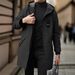 Men's Slim-Fit Trench Coat – Lightweight Polyester Jacket With Hood For Business Casual_viptrois.com