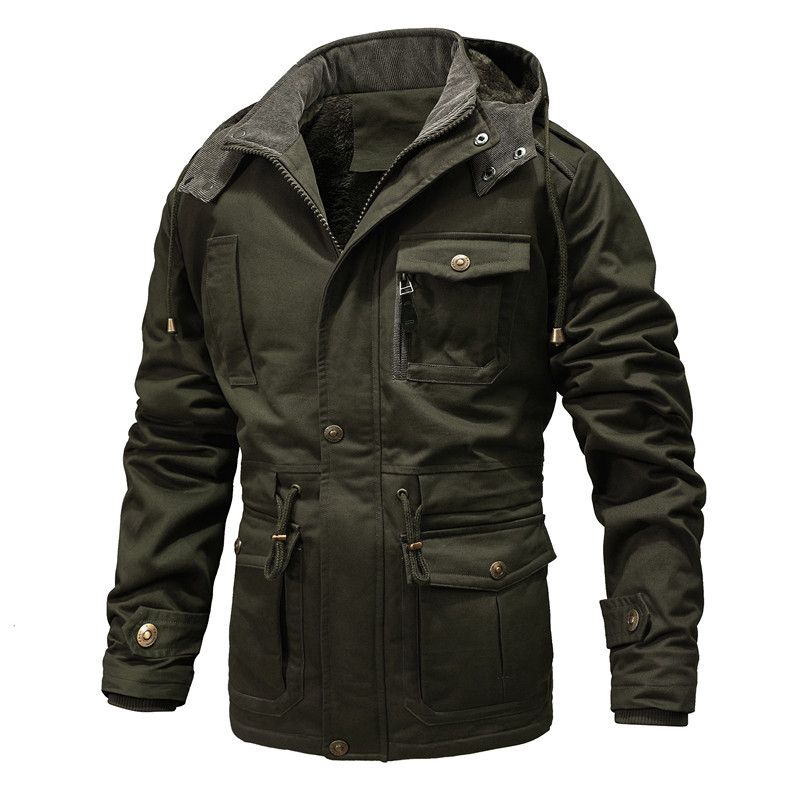 Men’s Vintage Workwear Jacket – Hooded Cotton Utility Coat With Fleece Lining & Multi-Pockets (S-XXXL, 3 Colors)_viptrois.com