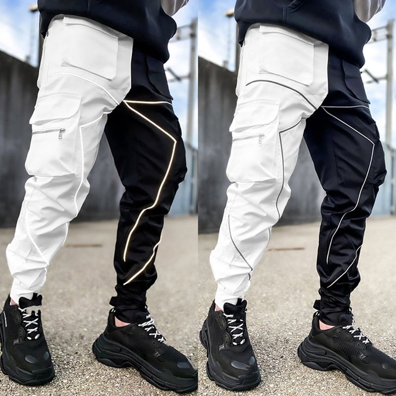 Men's Spring And Autumn Casual Pants, Large-sized Personalized Cargo Pants, Men's Trendy Brand Fashionable Sportswear Pants_viptrois.com