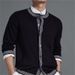 New Thread Knitted Placket Simple Half High Collar Cardigan Men's Cardigan Jacket_viptrois.com