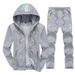 "Men's 2-Piece Zip-Up Hoodie Set – Trendy Streetwear Pullover & Pants With Stand Collar (Black/Grey/Navy) – Sizes M-4XL"_viptrois.com