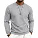 Men's Jacquard Check Pattern Long Sleeve T-Shirt | Relaxed Fit Casual Pullover For Fall And Winter Comfortable Relaxed Fit_viptrois.com