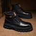 Men's Fashion High-Top Martin Boots - British Style Work Boots With Slip-Resistant Rubber Sole & Comfortable EVA Insole (Brown, Khaki, Black)_viptrois.com