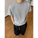 Summer Air Cotton Shoulder Short Sleeved Men's American Small Collar Threaded Splicing Casual T-shirt_viptrois.com