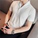 Summer Short-sleeved Men's Casual Polo Shirt Men's Business Lapel Slim-fit T-shirt One Piece Collar Solid Color Short-sleeved T-shirt POLO_viptrois.com