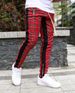 Men's Clothing Men's Sports Casual Trousers Fashion Men's Trousers Zipper Plaid Fitness Trousers_viptrois.com