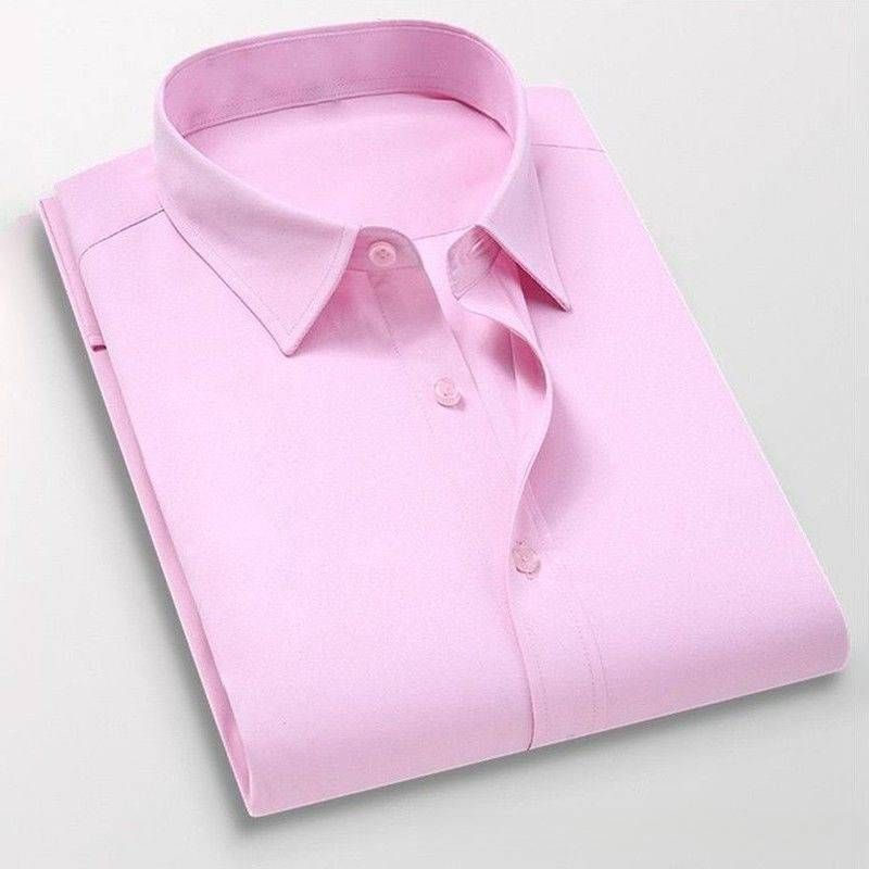 Men's Clothing Big Size Shirt White Short Sleeve Suit Formal Wear Plus Fat Plus Loose Fat Business Shirt_viptrois.com