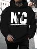 Men's Autumn And Winter Casual Fashion Loose Hooded Sweatshirt Letter Print Warm Long Sleeved Pullover_viptrois.com