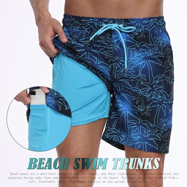 Summer New Style Men's Short Pants, Fashionable Beach Pants For Vacation, Men's Large Size, Four-cornered, Made Of Milk Silk With Lining Inside_viptrois.com