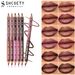 SHCOETY 12-Color Double-Head Dual-Tone Wooden Lip Liner - Matte Long-Lasting Easy-Application Non-Stick Cup Lip Contour Pencil_viptrois.com