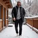 Men's Clothing Lightweight Quilted Jacket With Stand Collar, Slim Fit Winter Coat, Casual Puffer Vest In Solid Colors (Grey, Black, Navy Blue)_viptrois.com