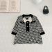 Mother & Kids Children's Sweater Skirt Bow Two Piece Set Long Sleeved Cardigan Fashionable Sweater Skirt_viptrois.com