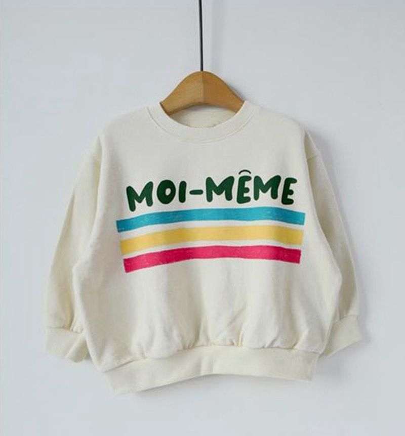 Ready To Stock Spring New Children's Casual Tops For Small And Medium Children Cartoon Letters Wide Printed Loose Loop Pullover Sweatshirt_viptrois.com