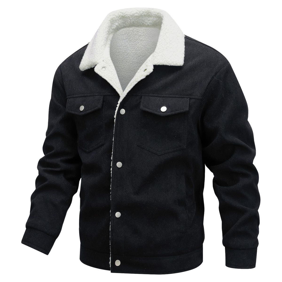New Lambskin Jacket Men's Autumn And Winter Plus Velvet Loose Cold Proof Lapel Corduroy Cotton Coat_viptrois.com