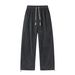 Men's Wheat Ear Pattern Thickened Casual Sweatpants Loose Straight Leg Wide Leg Flowy Heavyweight Long Pants Winter New Style_viptrois.com