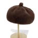 Mink Fur Beret Thickened Large Head Circumference Women Octagonal Round Top Autumn Winter Warm Hat_viptrois.com