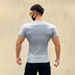 Muscle-Enhancing Ribbed Crew Neck Tee - 88% Cotton Compression Fit For Gym & Street (Unisex, Breathable, Stretch Fabric)_viptrois.com