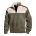 Spring And Autumn Men's Long Sleeve Stand-Up Collar Half Zipper Sweater Outdoor Casual American Color Matching Sweater Men's_viptrois.com