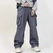 Men's Clothing New Three Dimensional Pocket Overalls Trendy Functional Lace Up Loose Casual Pants For Men Loose Hot Selling_viptrois.com