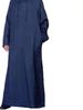 Men's Clothing Simple Long Hooded Shirt Muslim Robe_viptrois.com