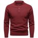 Pure 2025 Pullover Autumn Henley Stand Collar Snowflake Dot Design Men's Sweater Knitwear_viptrois.com