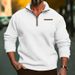 2023 Oversized Winter Plush Half Zip Stand Up Collar Pullover Solid Color Casual Hoodie For Men's Fashion Trend_viptrois.com