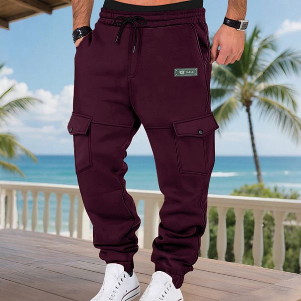 Heavyweight Workwear Pants - Winter-Ready Relaxed Fit Men's Cargo Trousers With Reinforced Stitching For Casual & Outdoor Activities_viptrois.com