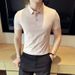 Ice Silk Elastic Seamless Polo Short Sleeved Men's Summer Trendy Brand Solid Lapel 16 Color Business Casual Paul Shirt_viptrois.com
