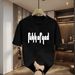 Personalized, Simple, Loose, Medium To Long Cotton Round Neck Short Sleeved Fashionable Ins Trendy Brand Printed T-shirt_viptrois.com