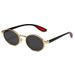 Oval Metal Frame Sunglasses - Retro Unisex Vintage Shades UV400 Protection (European American Fashion High-End Glasses)_viptrois.com