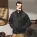 Retro Leather Jacket For Men, Nostalgic Stand Up Collar Versatile Men's PU Jacket_viptrois.com