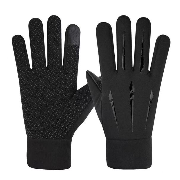 Cycling Gloves Winter Outdoor Men's Warm Gloves Sports Outdoor Riding Motorcycle Windproof Cycling Thickened Velvet Gloves Touch Screen_viptrois.com