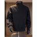 "Men's Retro Half-Zip Sweatshirt – Minimalist Japanese Style Loose Fit Pullover For Autumn"_viptrois.com