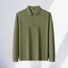 Men's Slim Fit V-Neck Long Sleeve T-Shirt - Solid Color Business Casual Top For Young Professionals_viptrois.com