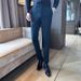 Men's Slim-Fit Dress Pants For Fall & Winter, Wrinkle-Free, Stretch Polyester, Business Casual, Straight-Leg, Office Wear, Dark Tones_viptrois.com