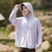 UPF 50+ Ice Silk Sun Hoodie – Women's Lightweight UV Protection Jacket (S-4XL) – Breathable Loose-Fit Cover-Up For Hiking & Travel_viptrois.com