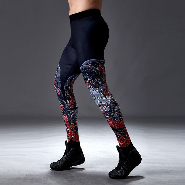 Men's Fitness Long Quick-Dry Training Running Sports Compression Basketball Bodybuilding Yoga Pants Base Layer_viptrois.com