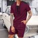 Men's Casual 2-Piece Set - Drawstring Shorts & Round Neck T-Shirt | Summer Fashion Short Sleeve Outfit Set_viptrois.com