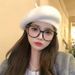 Atmospheric White Rabbit Fur Beret For Women, Autumn Winter Soft And Skin-Friendly Artist Hat, Korean Style Female Lead_viptrois.com