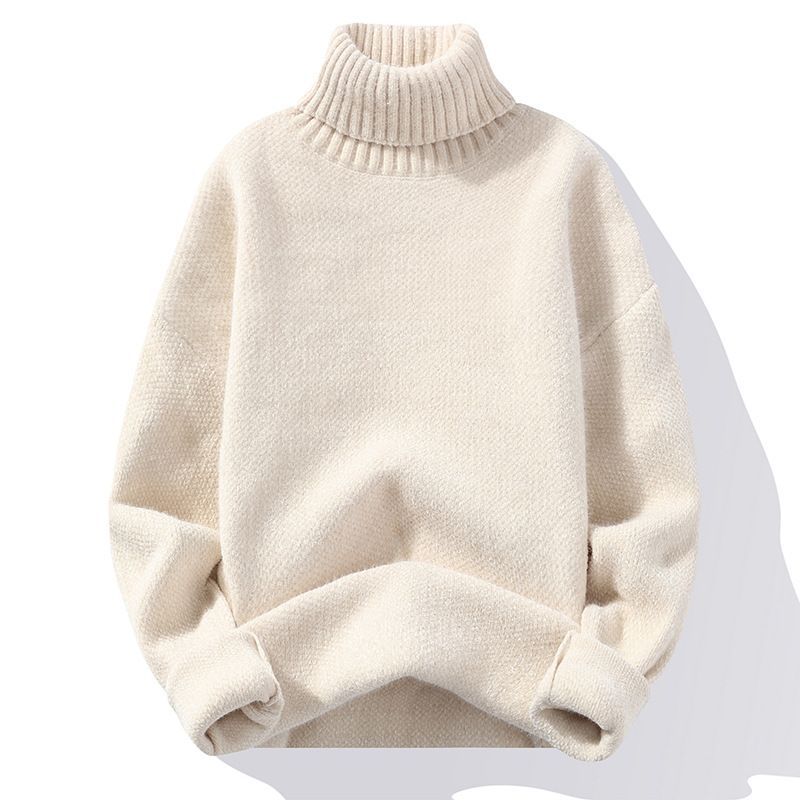 "Men's High Neck Pullover Sweater – Soft Knit Base Layer For Casual & Layered Outfits, Plus Size Available"_viptrois.com