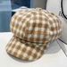 British Style Octagonal Hat For Women, Spring And Autumn New Fashion Versatile Plaid Beret, Women's Sun Protection_viptrois.com