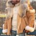 Men's Clothing men's leather fur one piece large fur sleeve coat_viptrois.com