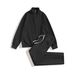 Men's Waffle-Knit Half-Zip Pullover Hoodie & Jogger Set – Relaxed Fit Casual Lounge Wear (Breathable & Lightweight)_viptrois.com