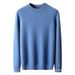 Pure Autumn Winter Pure 100% Wool Half Turtleneck Pullover Thickened Plus Size Cashmere Sweater Men Inner Layer Base Shirt_viptrois.com