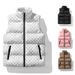 Men's Stand Collar Cotton Vest Jacket – Casual Loose Fit, Winter Fashion B-Letter Design, Black/White/Pinkish/Brown (Sizes M-5XL)_viptrois.com