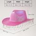 Women's unisex Panama style top hat, neon denim hat with metal tassel rhinestones suitable for dance performances_viptrois.com