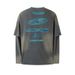 Men's Clothing Racing Style Retro Washed Old Long Sleeved T Shirt Trendy Hip Hop Cracked Letter Print Two Piece Top_viptrois.com