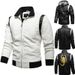 2022 Large PU Leather Coat Standing Collar Knitted Hooded Men's Jacket Korean Version New_viptrois.com