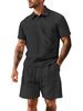 Men's Summer Jacquard Polo & Shorts Set - Breathable Athletic Outfit (S-XXXL, 8 Colors) | Quick-Dry & UV Protection_viptrois.com
