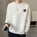 Men's Casual Crew Neck Sweatshirt – Loose Fit Solid Color Pullover For Everyday Wear, Trendy Autumn & Spring Essential_viptrois.com